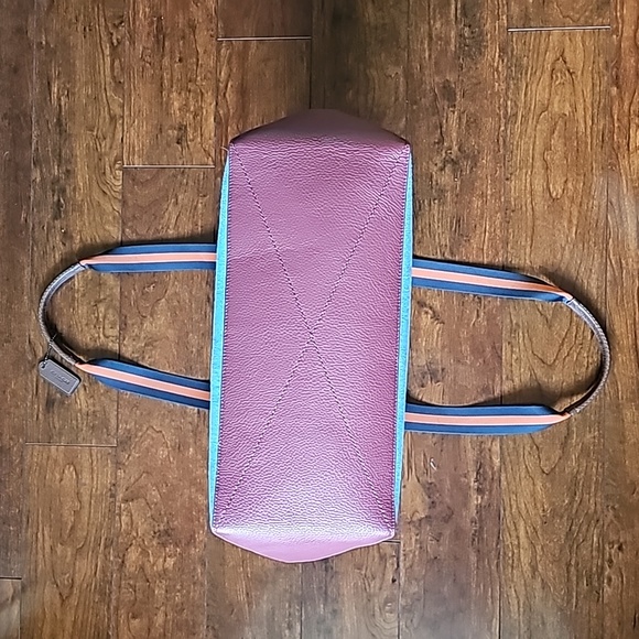 Coach Tote Bag 38 In Colorblock - Indigo Blue - Picture 9 of 13